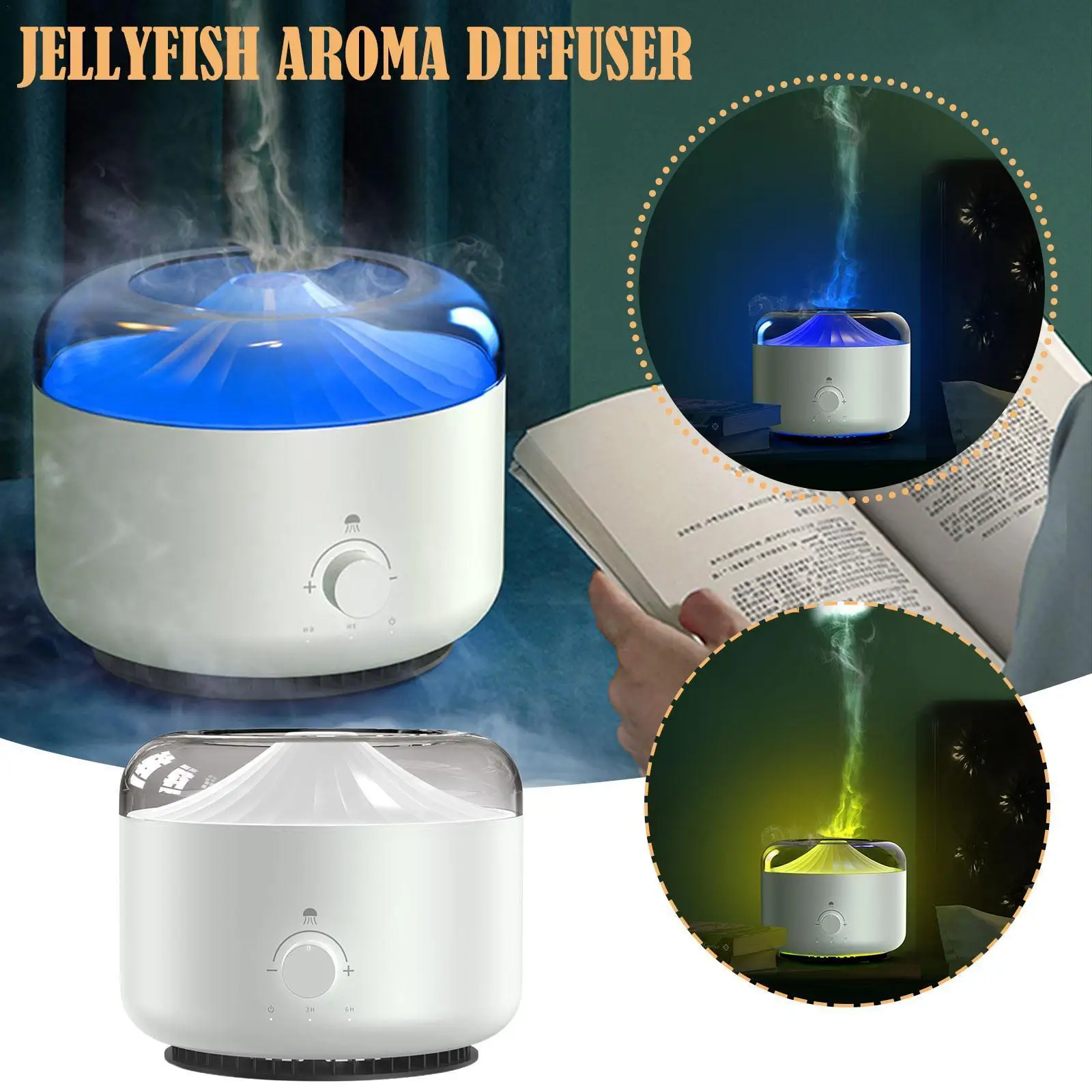

New Air Humidifier Intelligent Smoke Ring Aromatherapy Colorful 1.3l Large Capacity Night Diffuser Light Atomizer Oil Essen C0p4
