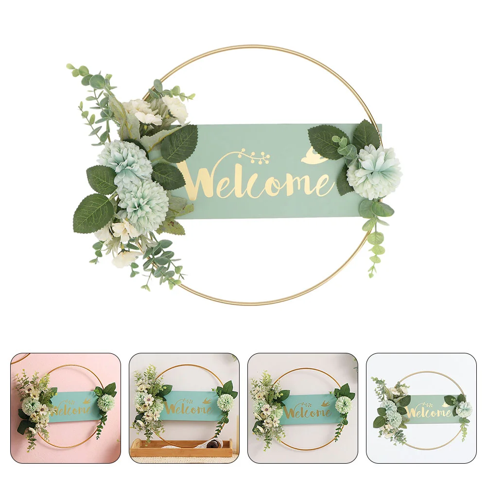 

1Pc Porch Welcome Board Decorative Pendant Creative Wall Hanging Adornment Green