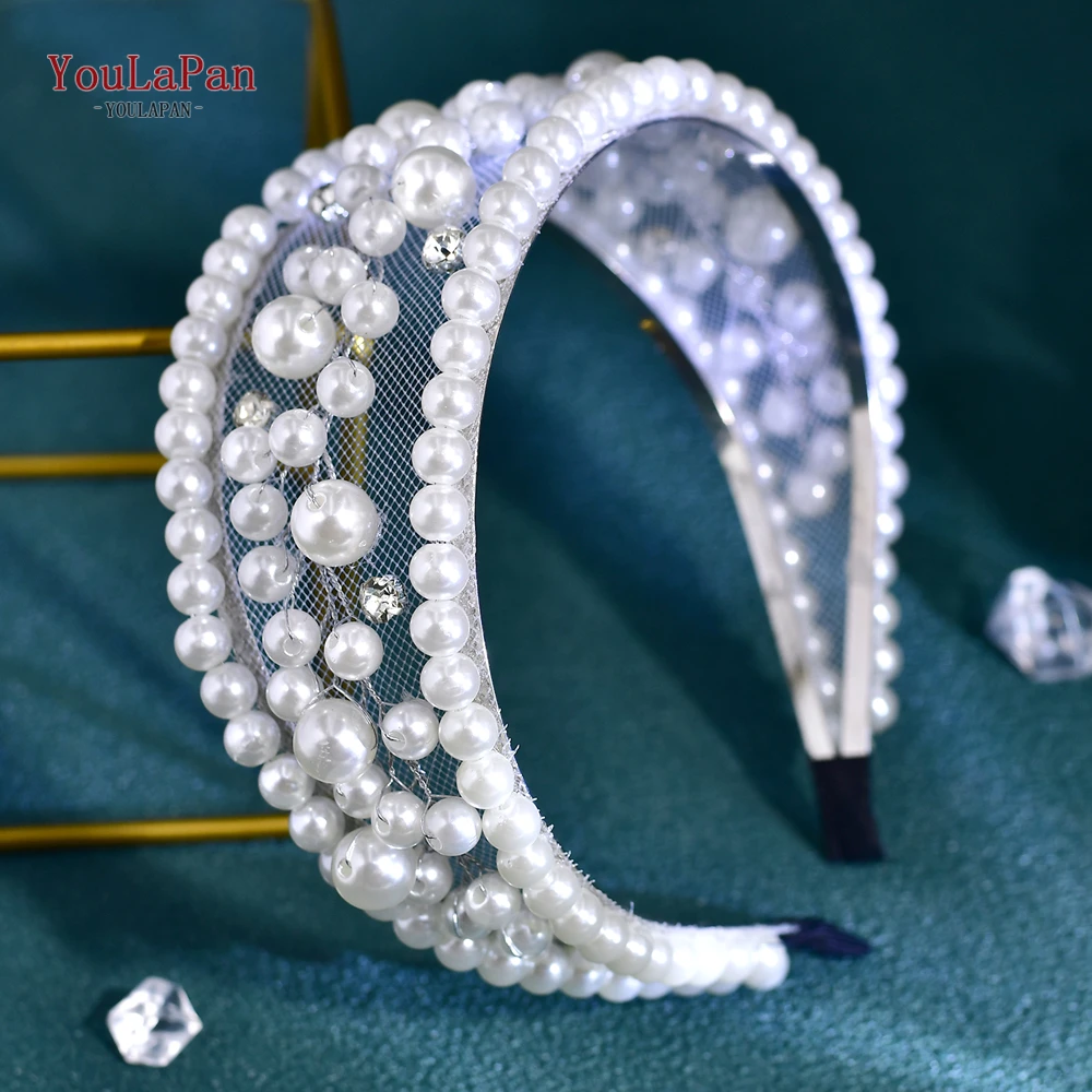 YouLaPan жемчужная повязка на голову в стиле ретро широкие аксессуары для волос
