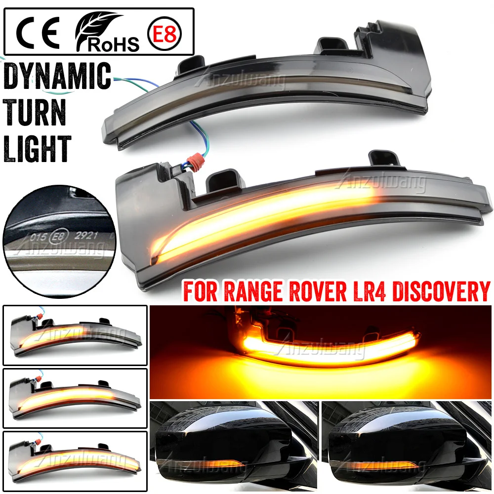 

Flowing Water Dynamic Blinker LED Side Mirror Turn Signal Lights For Land Rover Range Rover Sport Evoque MK IV LR4 Discovery