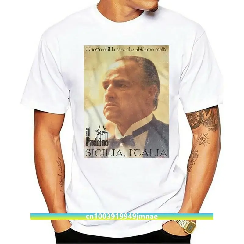 

Godfather Don Corleone Padrino Men'S T Shirt Sicilia Italia Poster Brando Mafia Men Clothes Tee Shirt