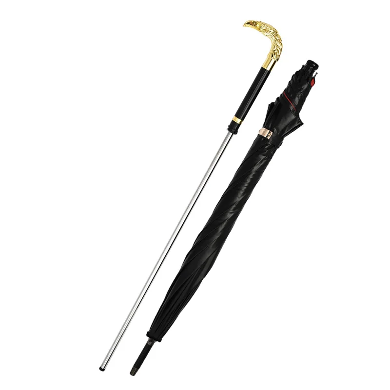 Ветрозащитный деловой зонт модный автоматический с длинной ручкой портативный