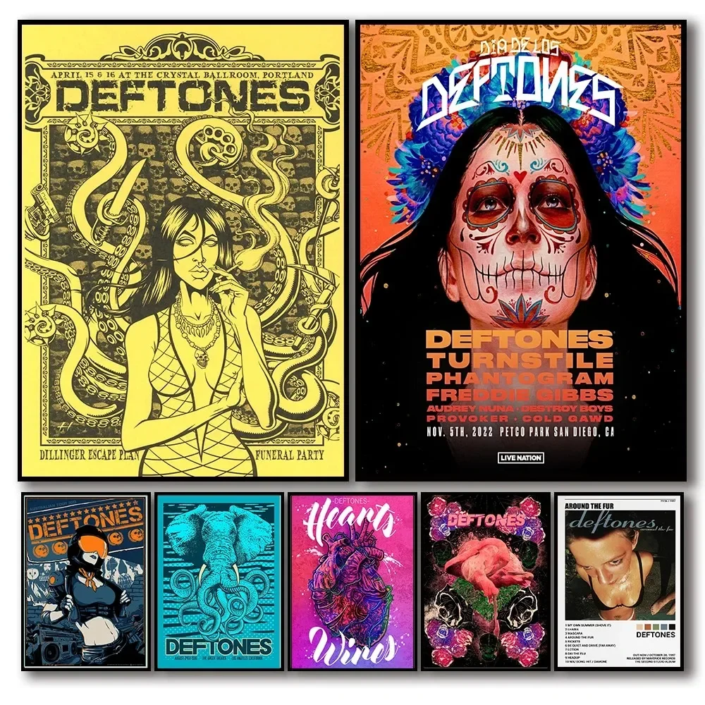 Поп-рок-группа Deftones комикс плакаты с глазами музыкальный альбом манга Постер для