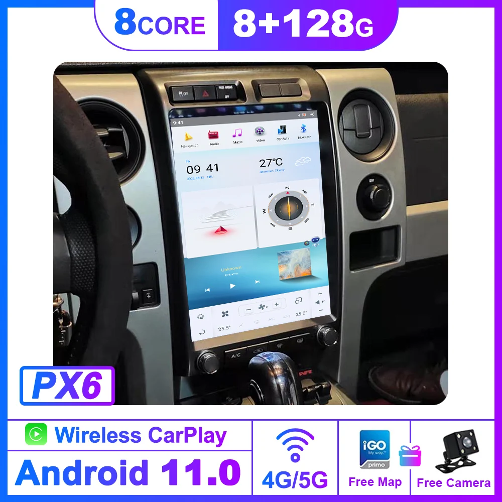 Для Tesla Style AndroidGPS навигационный DVD-плеер для Ford Raptor F150 2009-2014 авторадио стерео