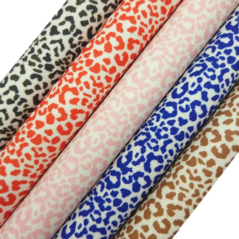 Леопардовый принт тонкая блестящая кожа искусственная ткань винил с саржевой