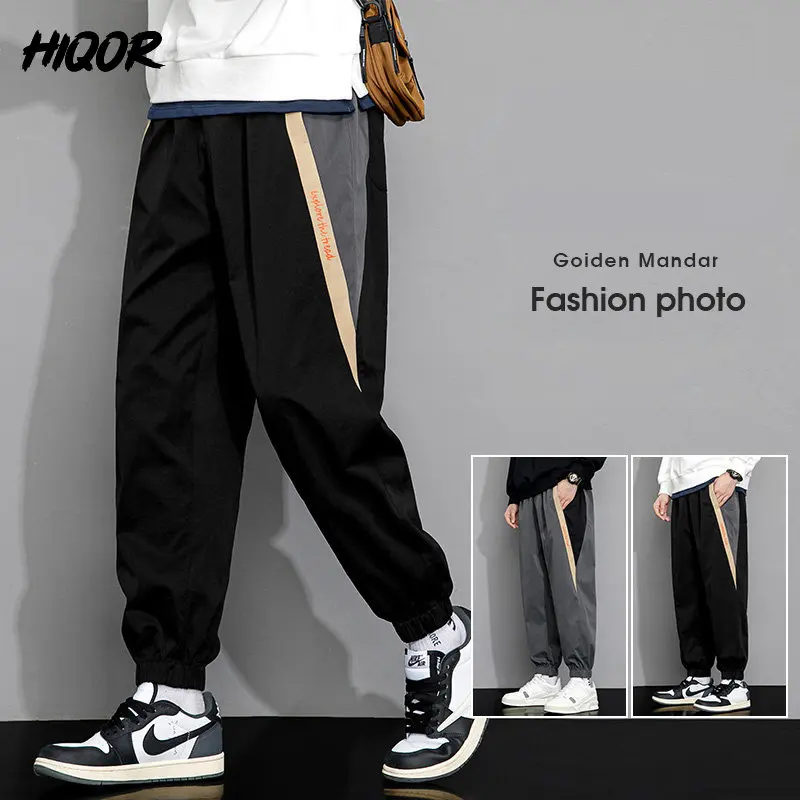 

HIQOR Oversized Casual Pants Men's Spring Summer Trendy Brand Loose Beam Feet All Match Tooling Harem Sports Trousers Streetwear