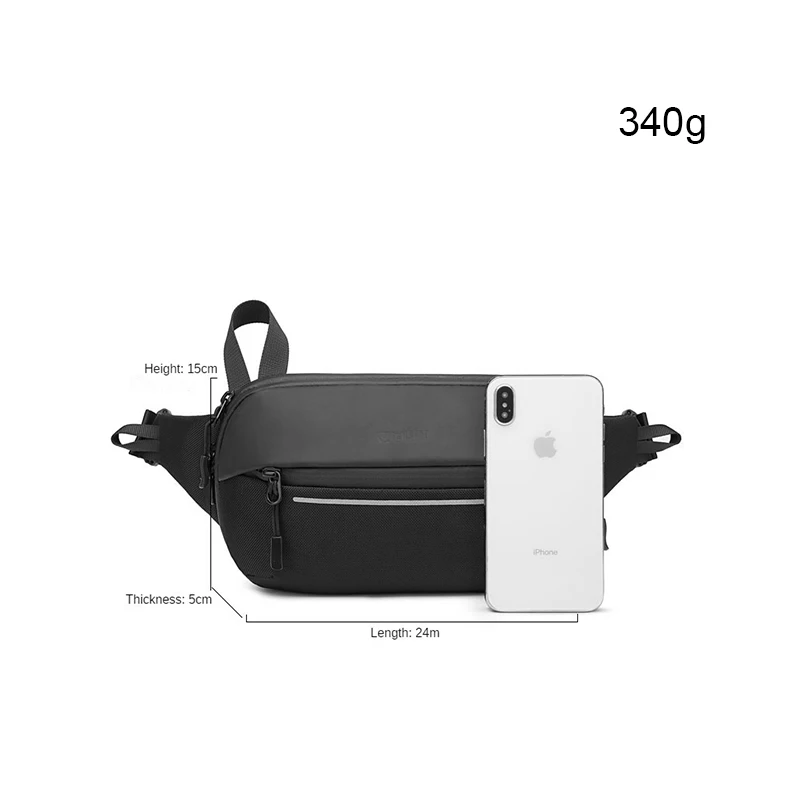 Fashion Mens Chest Bag Belt Bag Multifunction Expansion Fanny Pack Reflective Tape Belt Bag Pouch Waist Bags For Men Women