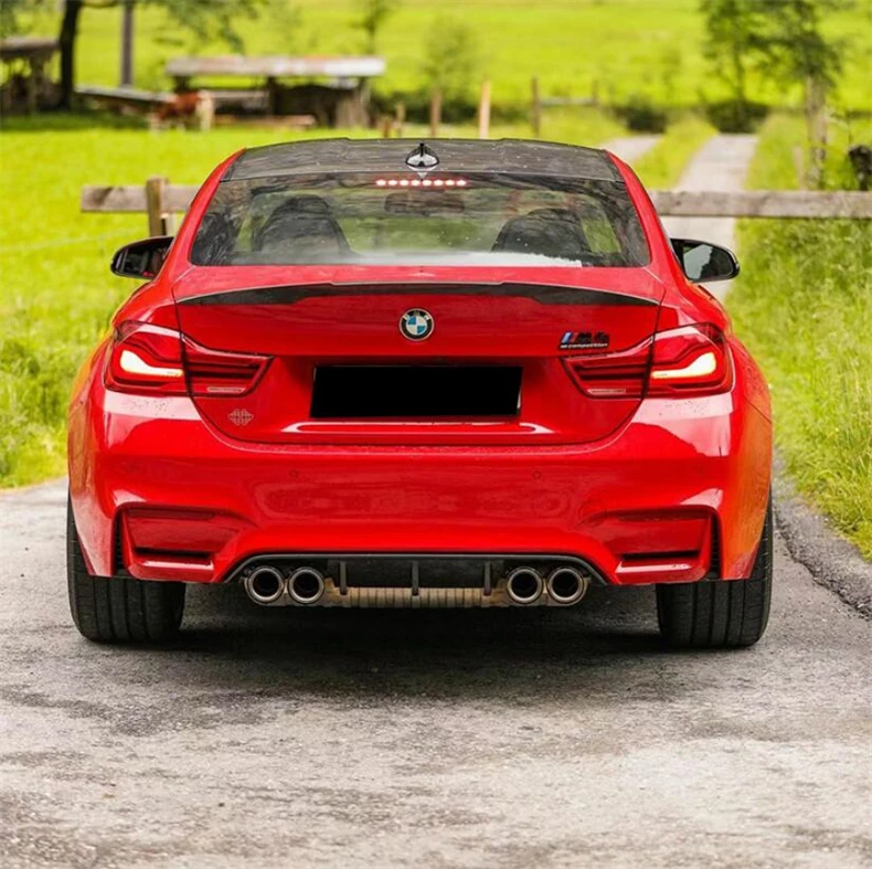 MMP Style Real Carbon Fiber Raer Lip Bumper Diffuser Spoiler For BMW M3 F80 M4 F82 2014-2020 Car Tuning Styling Modification |