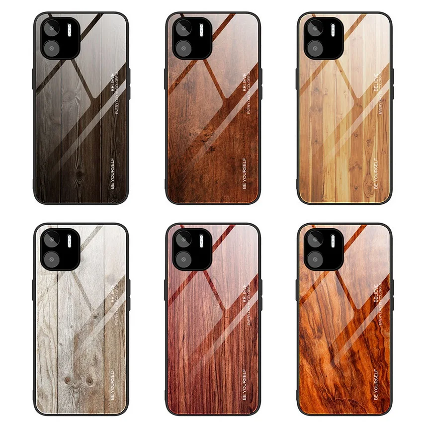 

Чехол с деревянным рисунком для Xiaomi Redmi A1 10C 10 10A Redmi 9 9A 9C 8 8A Redmi K50 Pro K40 Gaming K40S, чехол из закаленного глянцевого стекла