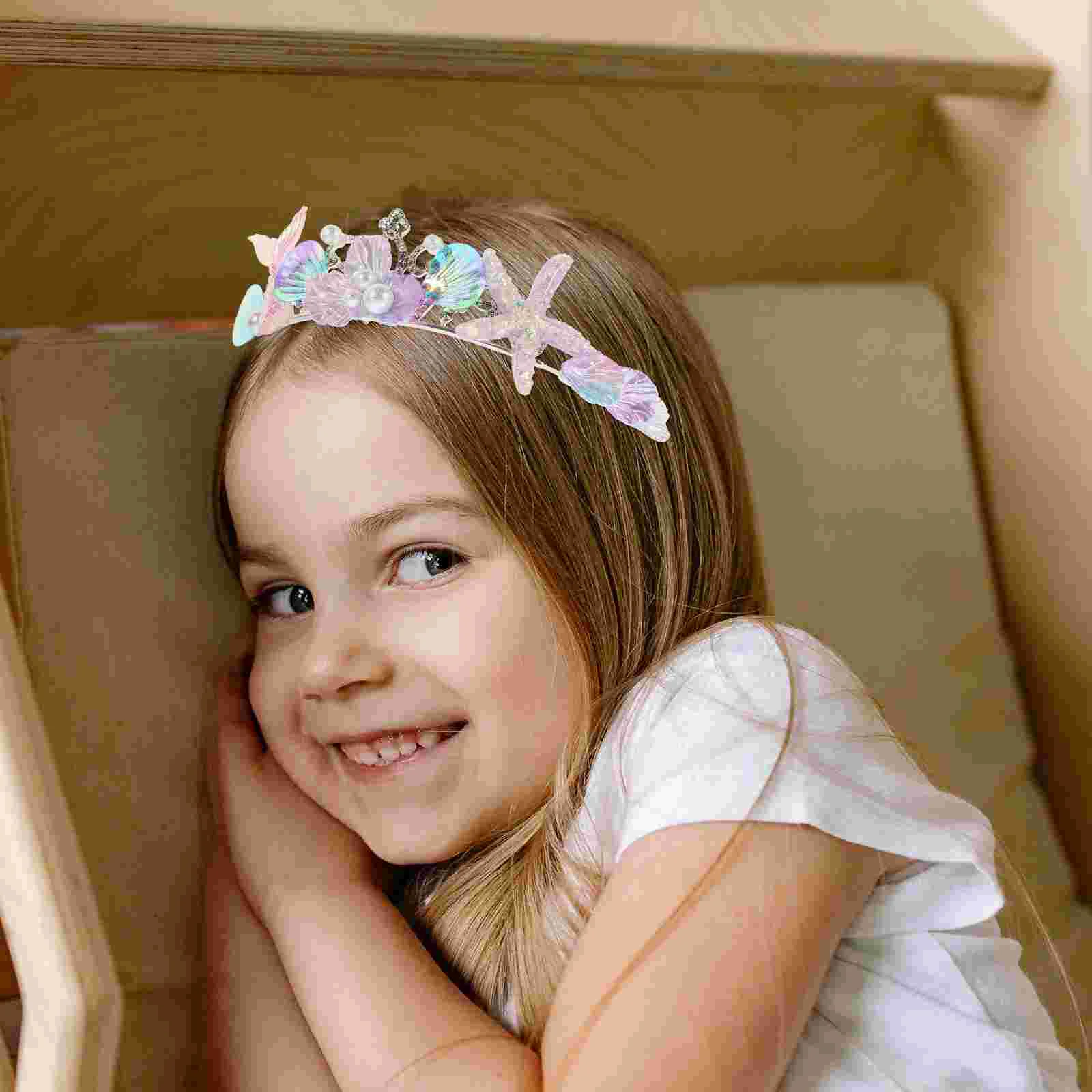 Корона для волос аксессуары девочек декор в виде русалки оболочка металлический