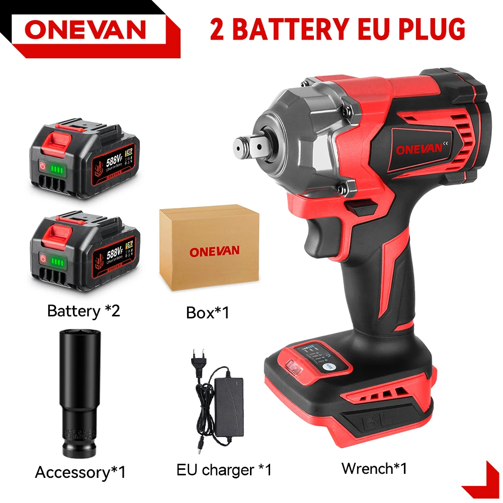 

ONEVAN 1200N.M красный электрический ударный гайковерт 1/2 дюйма