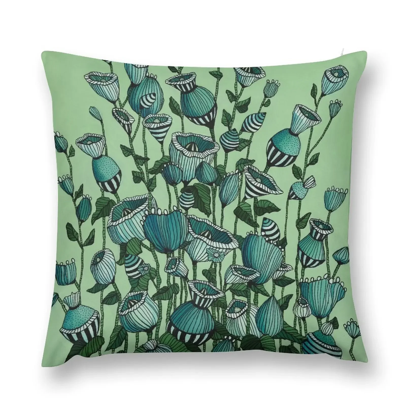 Seafoam зеленый цветок иллюстрация декоративная подушка диванные подушки Декор