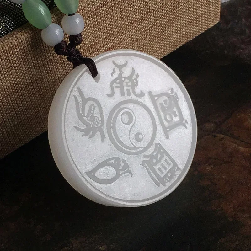 Лидер продаж натуральный ручной вырез афганский нефрит бренд юаня Taoist Talisman