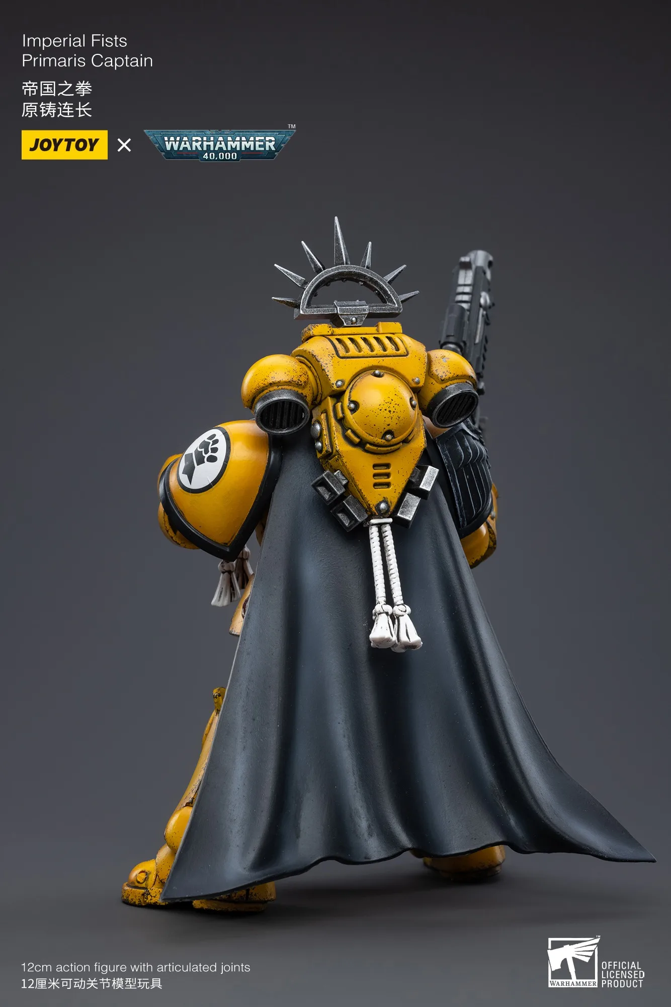Фото Фигурки JOYTOY Warhammer 40K, 1/18, имперские кулаки, модель капитана Primaris, игрушка, подарки для мальчиков, 3,75 дюйма №3