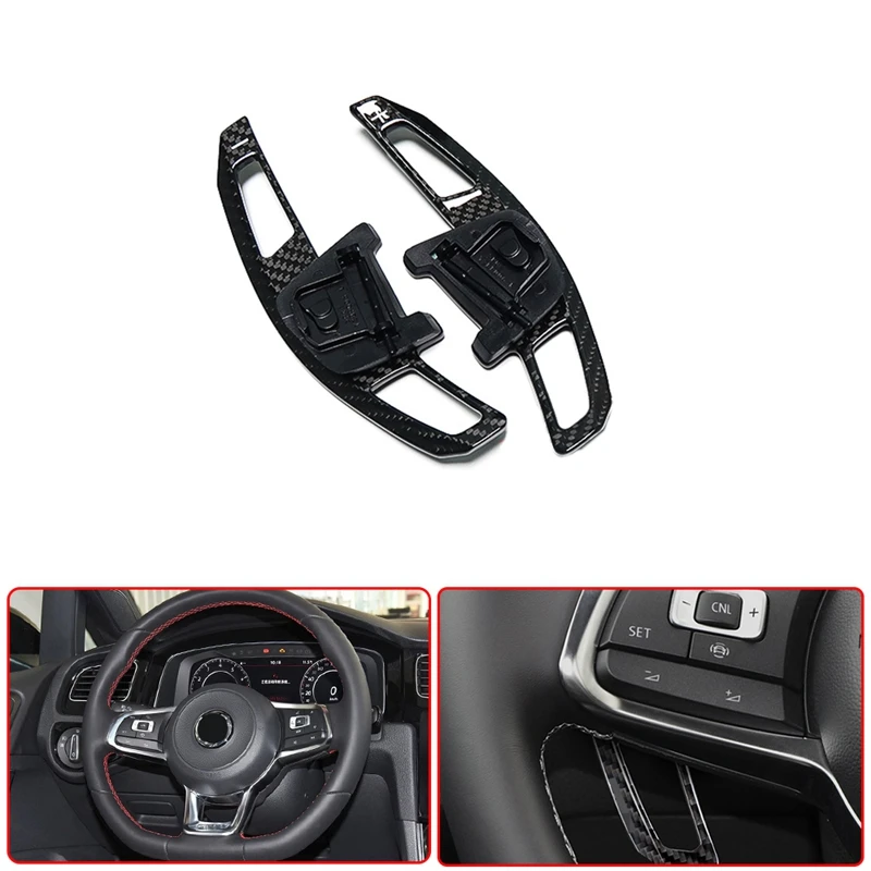 

Carbon Fiber Car Steering Wheel Shift Paddle Accessory For-Golf 7 MK7 GTE GTD Scirocco 2014-2019