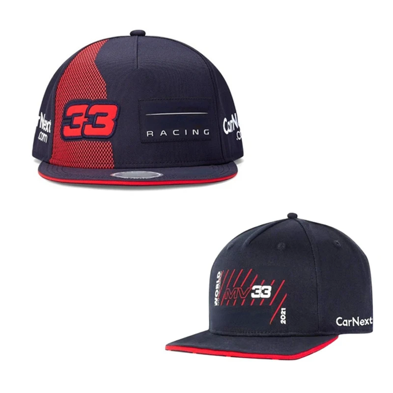 

Streetwear Men Baseball Caps Flat Brim Hip Hop Cap Sun Hat Outdoor 3D Embroidery F1 Racing Bulls Car Fan Casual Sport Caps