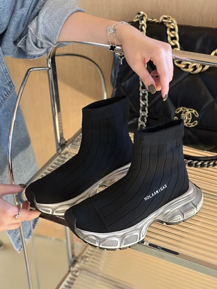 Женские высокие кроссовки теннисные туфли Тканевая обувь на платформе