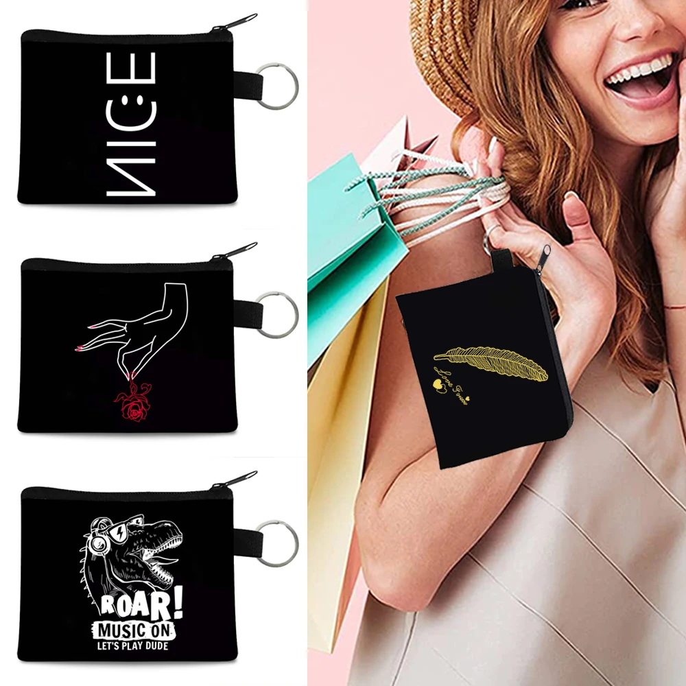 

2023 New Women Wallet Anime Series Reusable Foldable Canvas Mini Portable Retro Card Coin Purse Headphone Bag Small Storage Bags