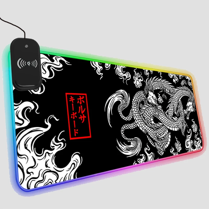 

Коврик для мыши RGB с подсветкой и беспроводной зарядкой для телефона