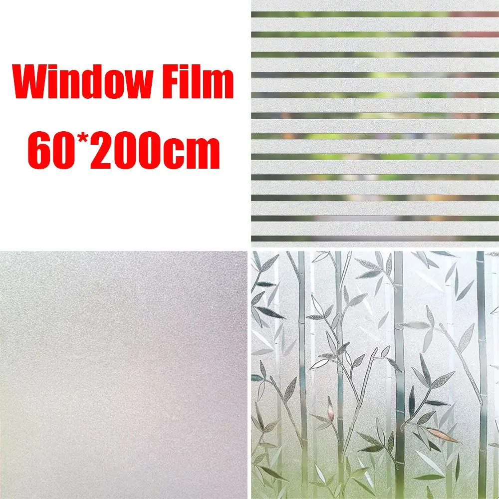 

2M Frosted Privacy Window Film 3D Stained Glass Sticker No Glue Anti-peeping Sticker Anti-UV Shading Heat Insulation Sticker