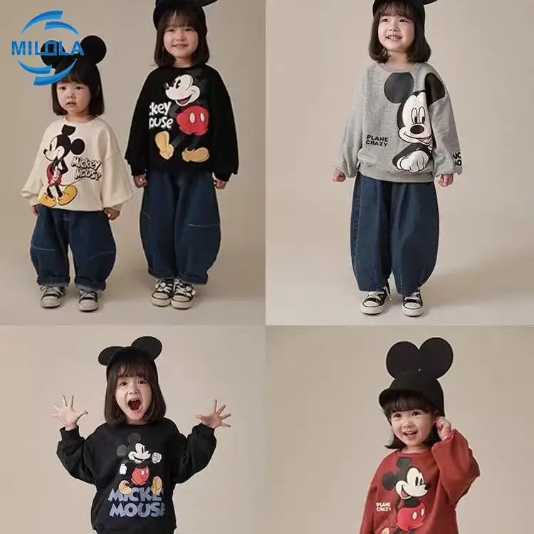 Детская одежда Disney футболка с длинным рукавом толстовки капюшоном Микки Мауса