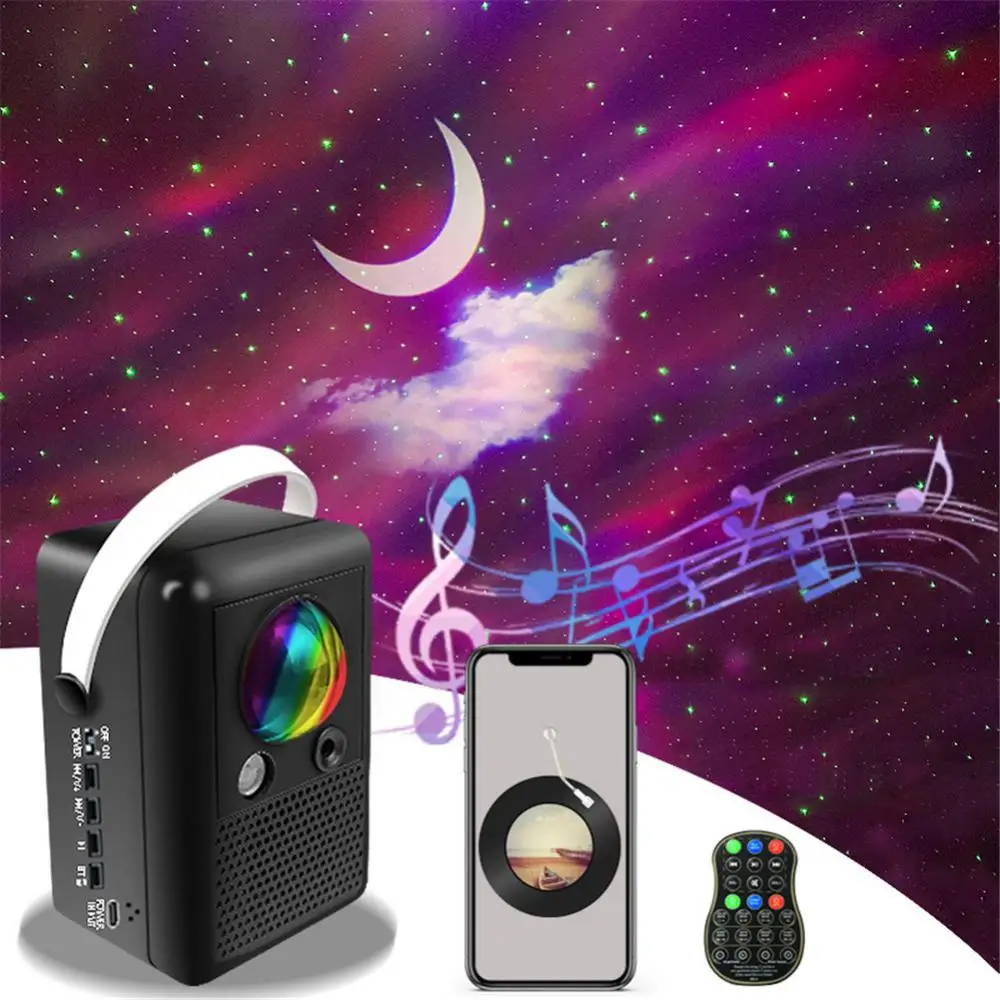 

Northern Lights Xingyue LED 8W ABS MateriaL Projection Light Cross-border Wireless Link Music Colorful Star Projection Light