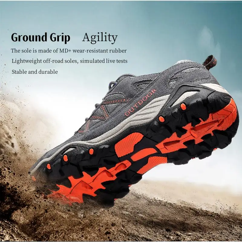 Мужская непромокаемая походная обувь для мужчин дышащие нескользящие кожаные