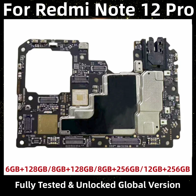 

Motherboard for Xiaomi Redmi Note 12 Pro 22101316G, 5G Original Mainboard, Unlocked Logic Board with MIUI 13 OS, Global Version