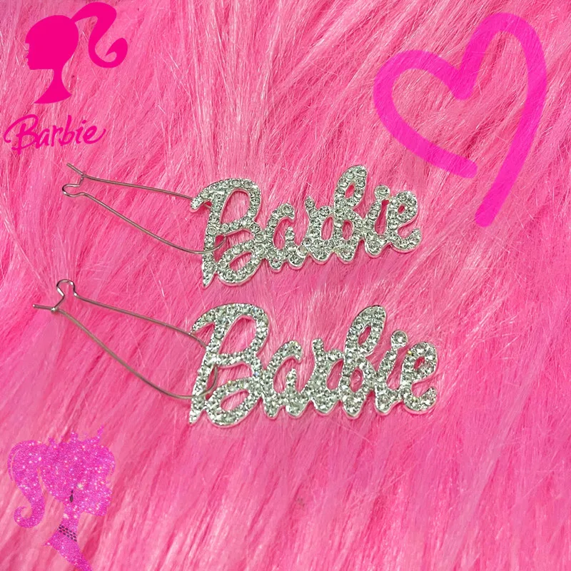 Серьги с полностью алмазными буквами Барби изысканные серьги-капельки для