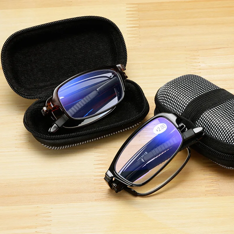 

Folding Reading Glasses with Box Classical Unisex Far Sight Eyeglasses Presbyopia Prescription Eyewear Diopter +1.0 To +4.0