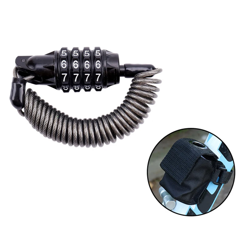 

Замок велосипедный со стальным тросом, 4-значным кодом