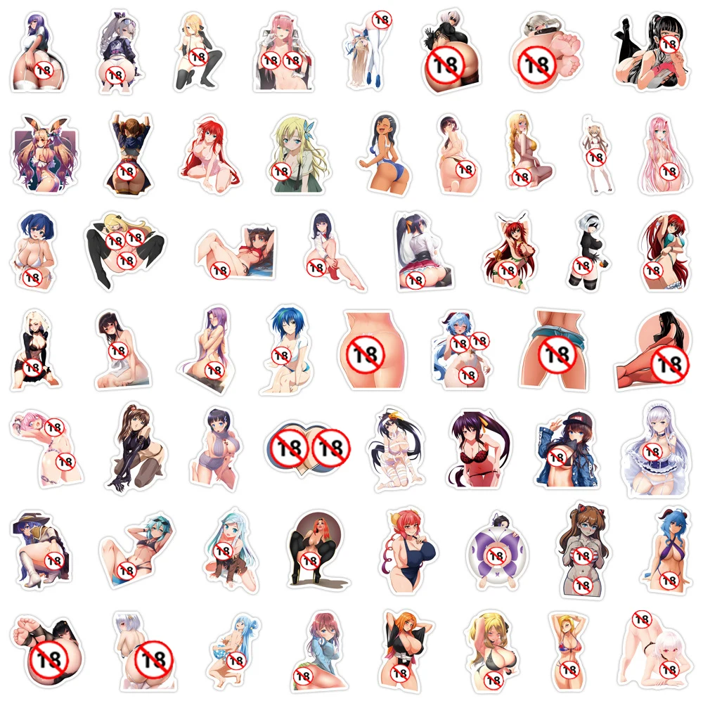 Стикеры с героями мультфильмов Hentai Waifu 10/30/50/110 шт