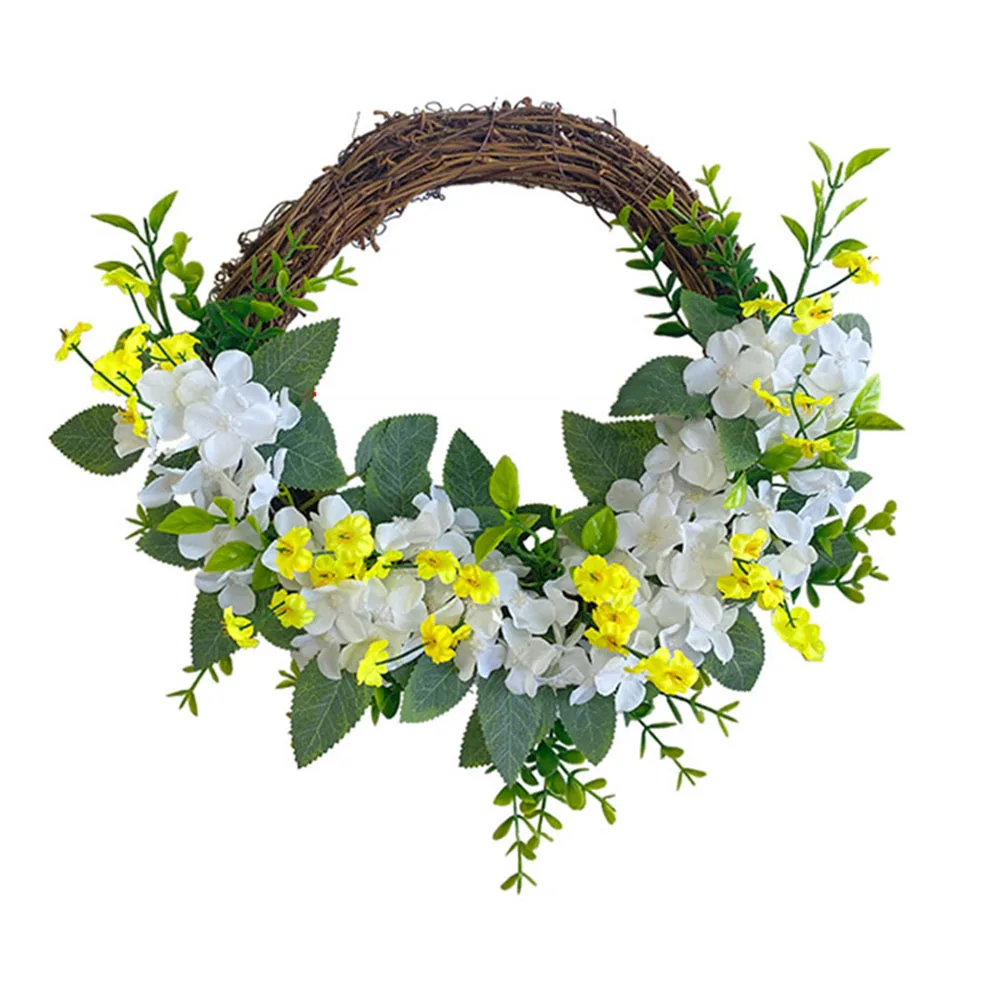 

30cm Artificial Hydrangea Wreath Rattan Garland Simulation Flower Home Wedding Christmas Party Background Photography Props