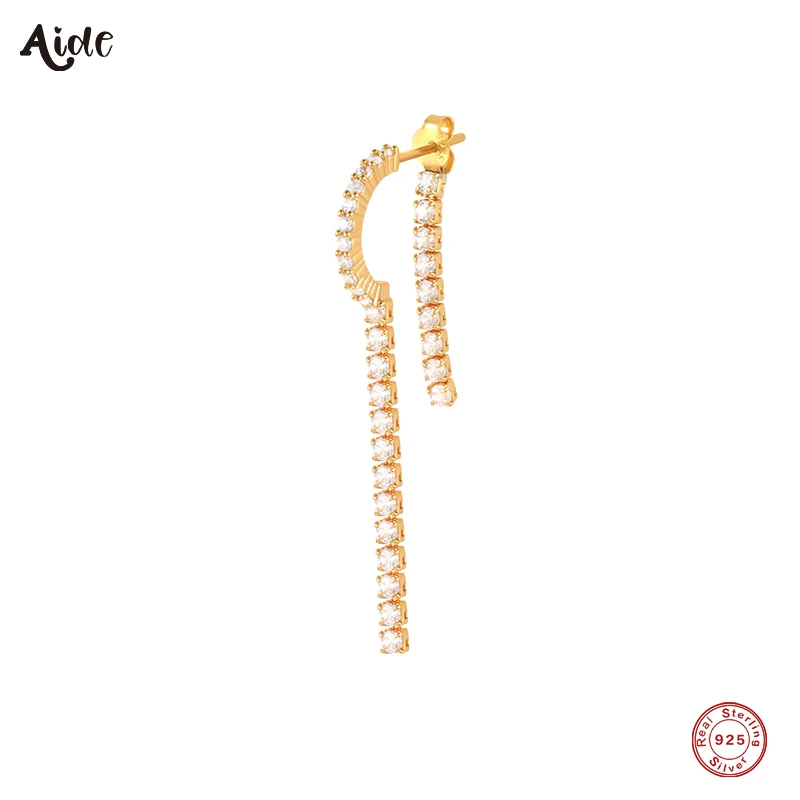 

Aide 1pc Zircon 925 Sterling Silver Drop Earrings For Women Ins 18K Gold Stud Earrings Fine Jewelry Wedding Party Accessories