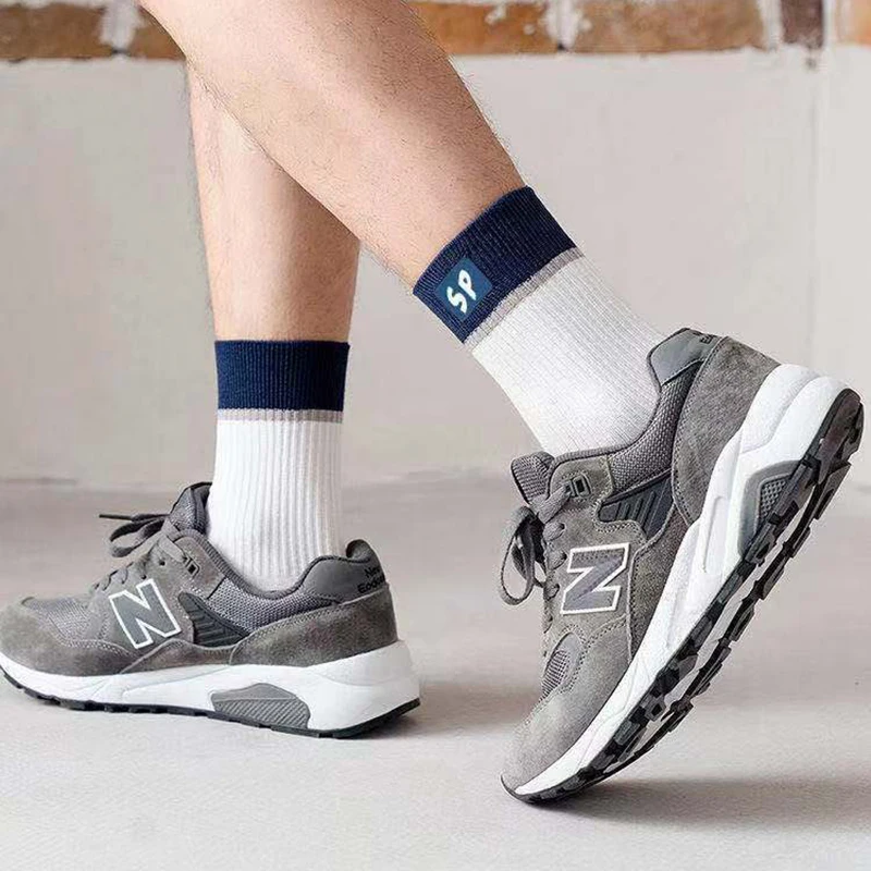 2023 New Fashion Men's Socks Cute Breathable Socks Japanese Style Striped Thickened Casual Sports Cotton High Quality Tube Socks