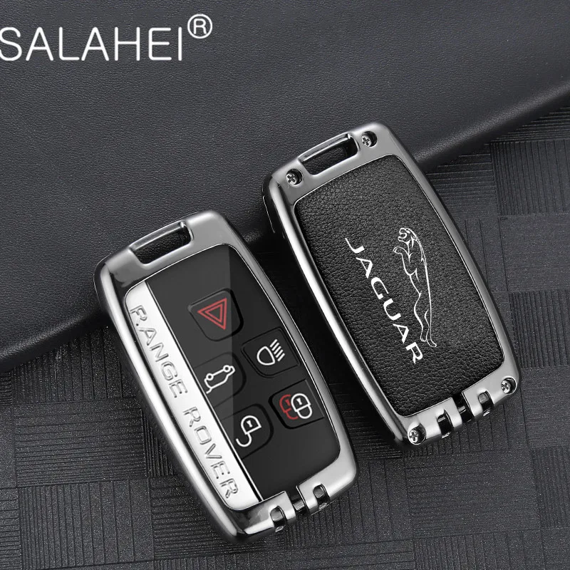 

Zinc Alloy Car Leather Remote Key Case Cover Holder For Jaguar XF XJ XJL XE C-X16 XKR XK V12 E-PACE Guitar Keychain Accessories
