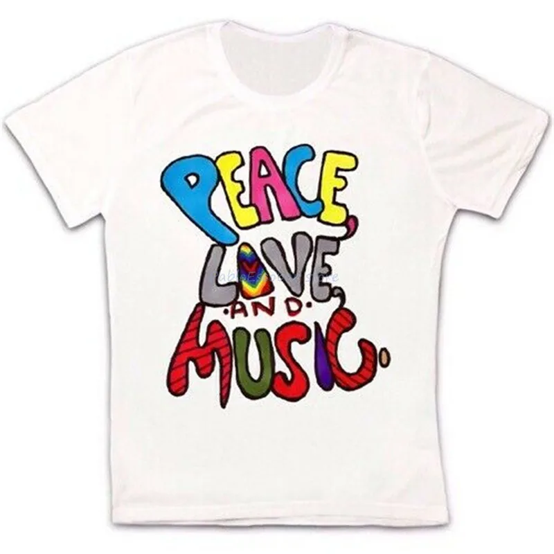 

Забавная ретро-футболка унисекс с надписью Peace Love And Music