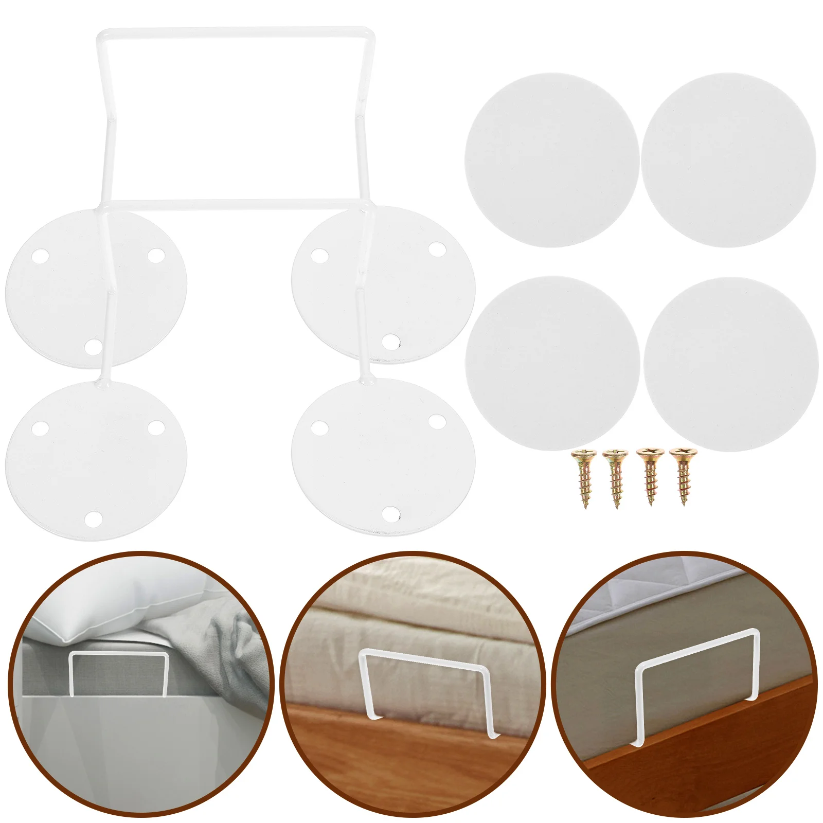 

2 Pcs Mattress Toppers Retainer Bar Adjustable Bed Fixer Baffle Slide Stopper Stainless Steel Anti Holder Place Keep Sliding