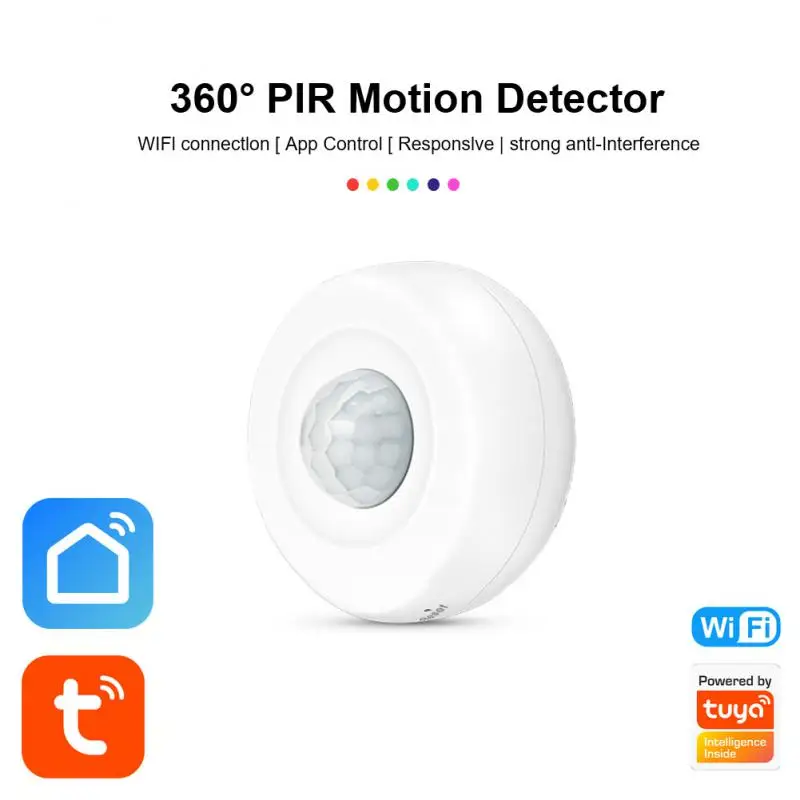 

Инфракрасный детектор движения Tuya с Wi-Fi и датчиком движения, 360 градусов