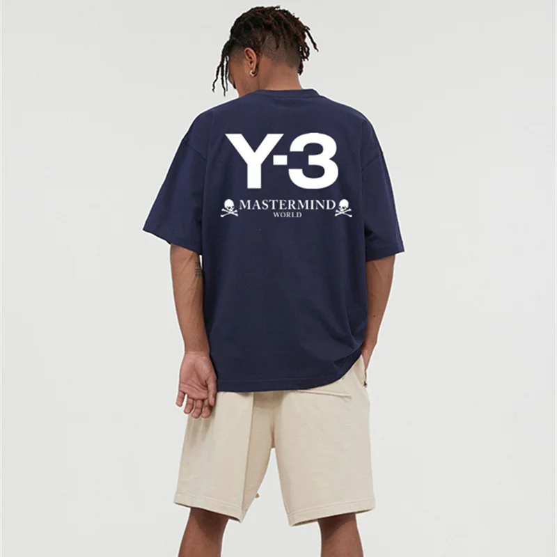 

Summer Y-3 Y3 MasterMind Japan MMJ Joint Offering Letter Printing New Style Men's And Women's Casual Round Neck T-shirt