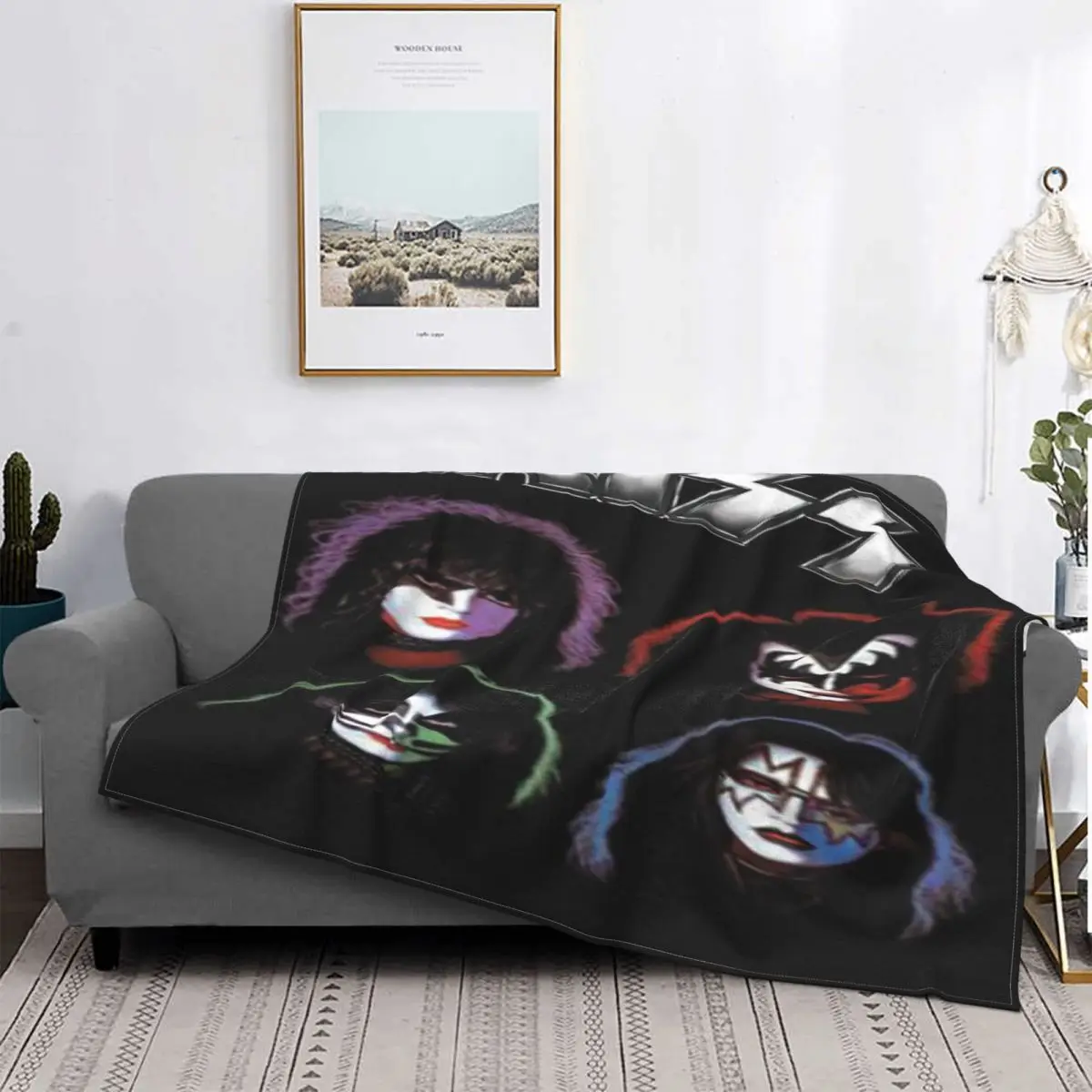 

Kiss Band Summer Quilts Large Plaid Blankets Beach Blanket Bedspread For Bed Comforters Plaid For Bed 220240 Flannel Blanket