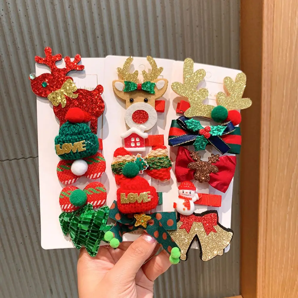 

Christmas 5Pcs/ Set Snowman Elk Bow Hair Clip Christmas Tree Santa Side Hairpins Headwear Bands Baby Girl Hairs Ornaments Gift