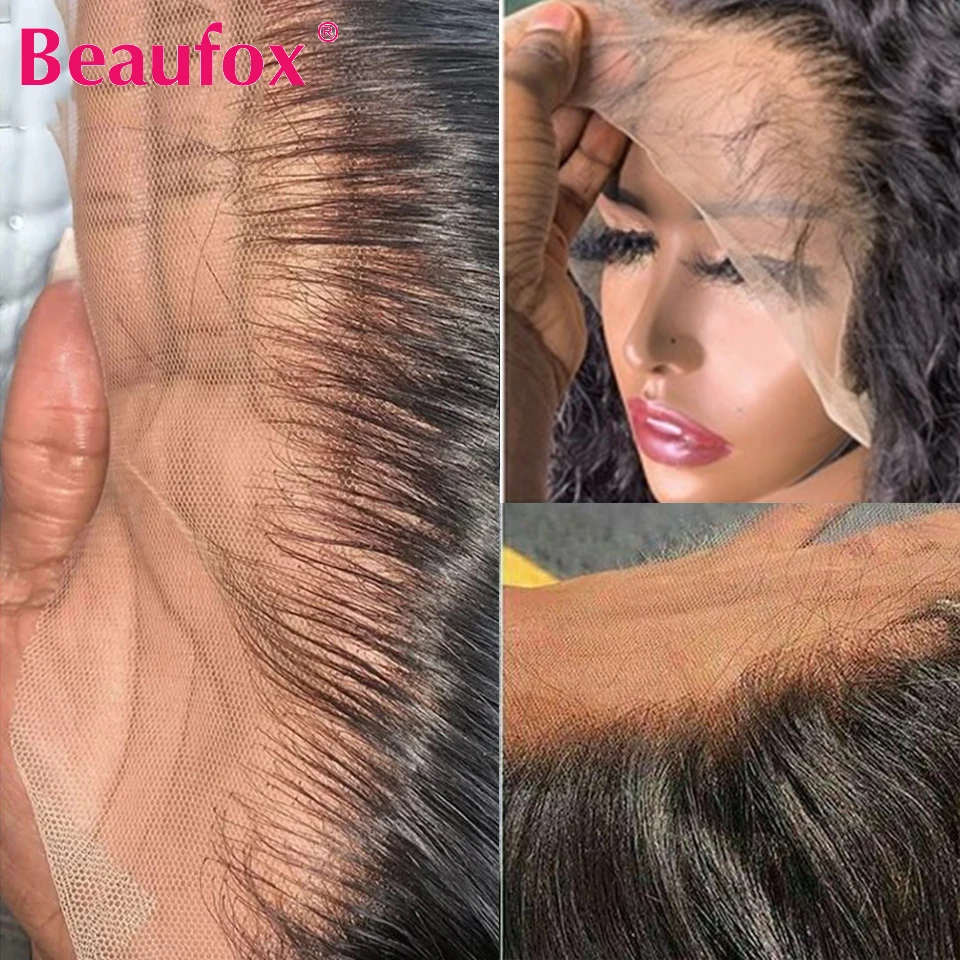 Парики Beaufox из человеческих волос без гульки на сетке спереди индийские