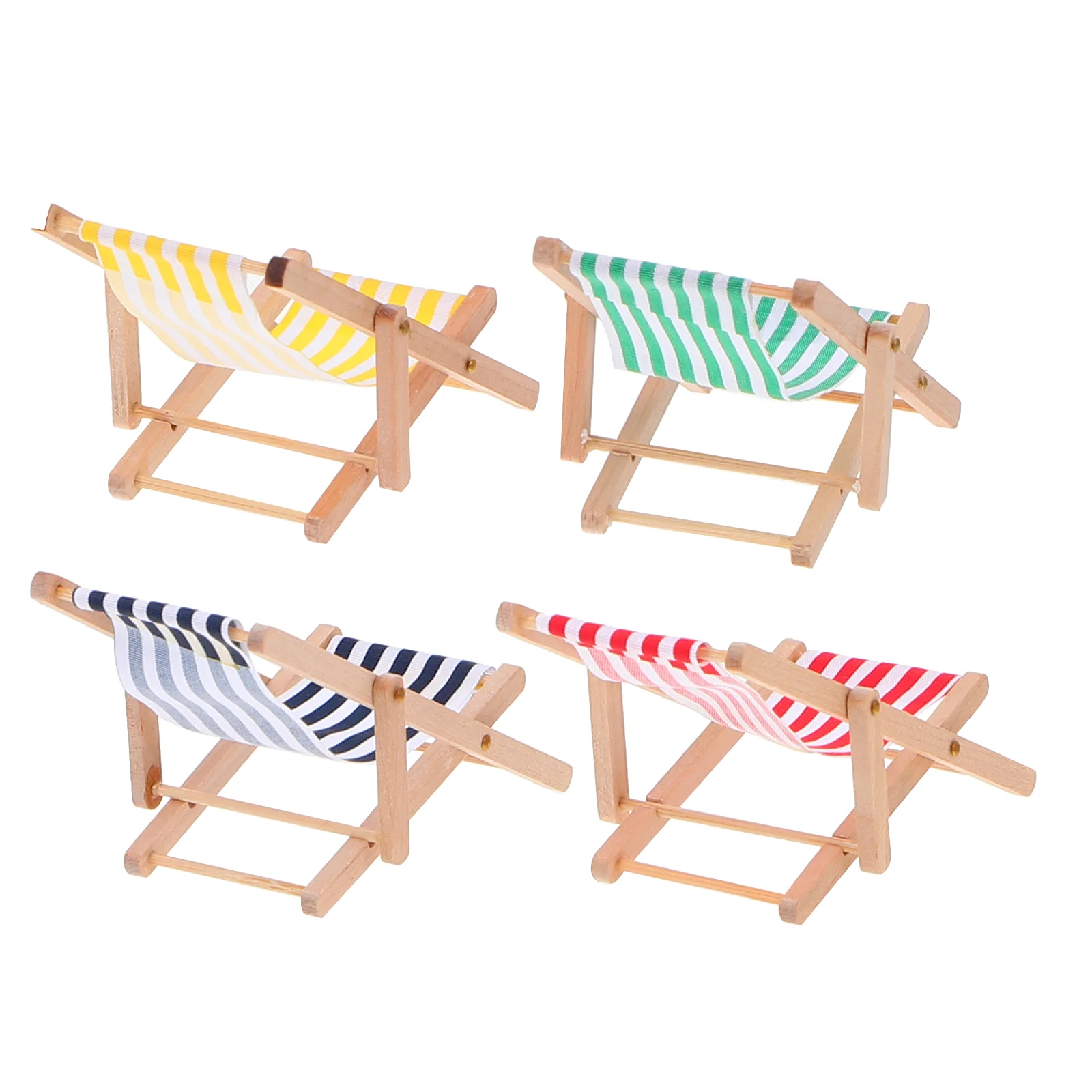 

4 Pcs Miniature Chair Adornos Para Miniature Garden Furniture Mini Beach Chair Miniature Beach Lounge Chairs