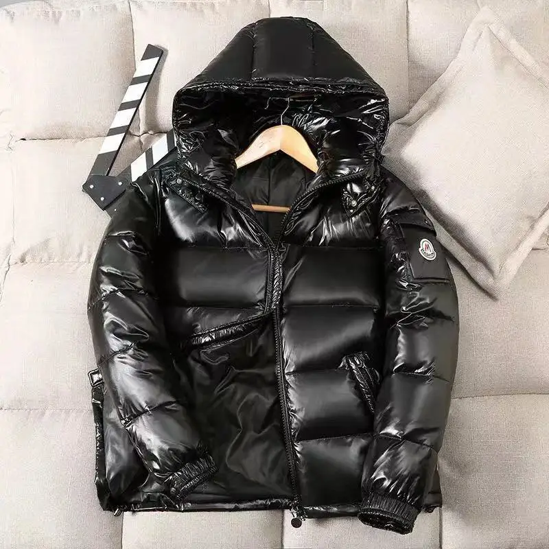 White duck down jacket 2022 wash free couple same style trend down jacket men's and women's thickened bright short coat