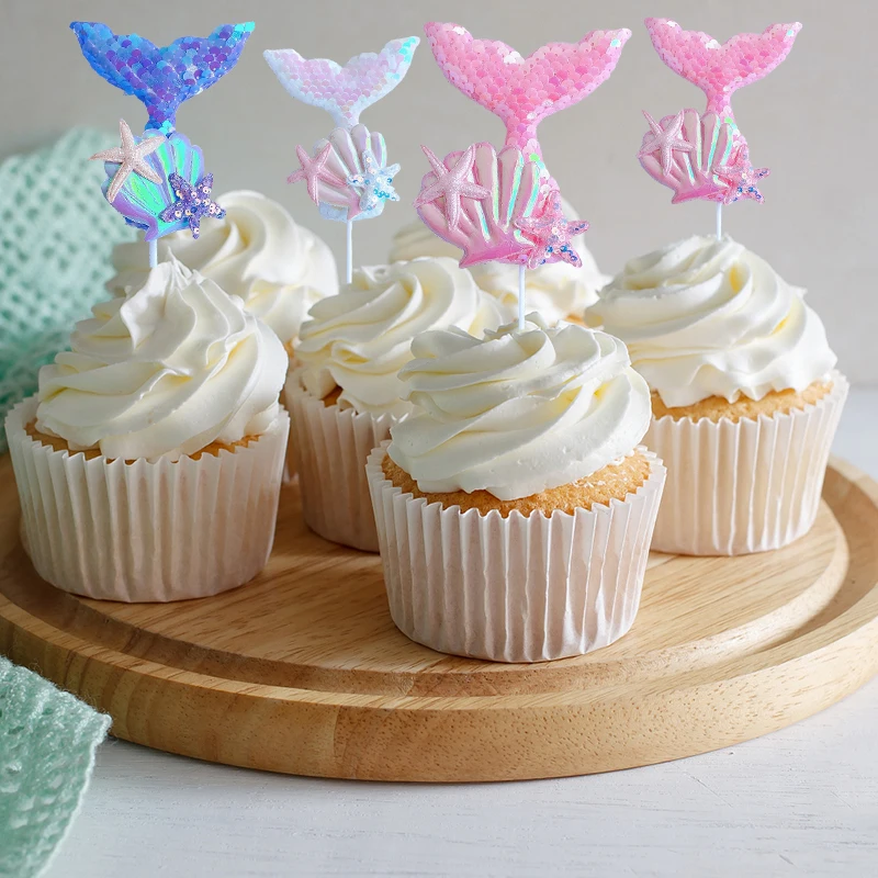 

5 шт., розовый Топпер для торта русалки