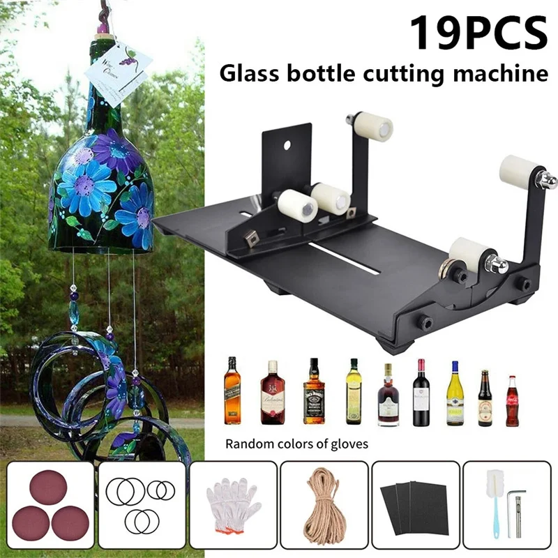 

19Pcs Glass Bottle Upgrade Version Square and Round Wine Beer Glass Sculptures Cutter Crafting Wine Bottles Home Cutting Tools