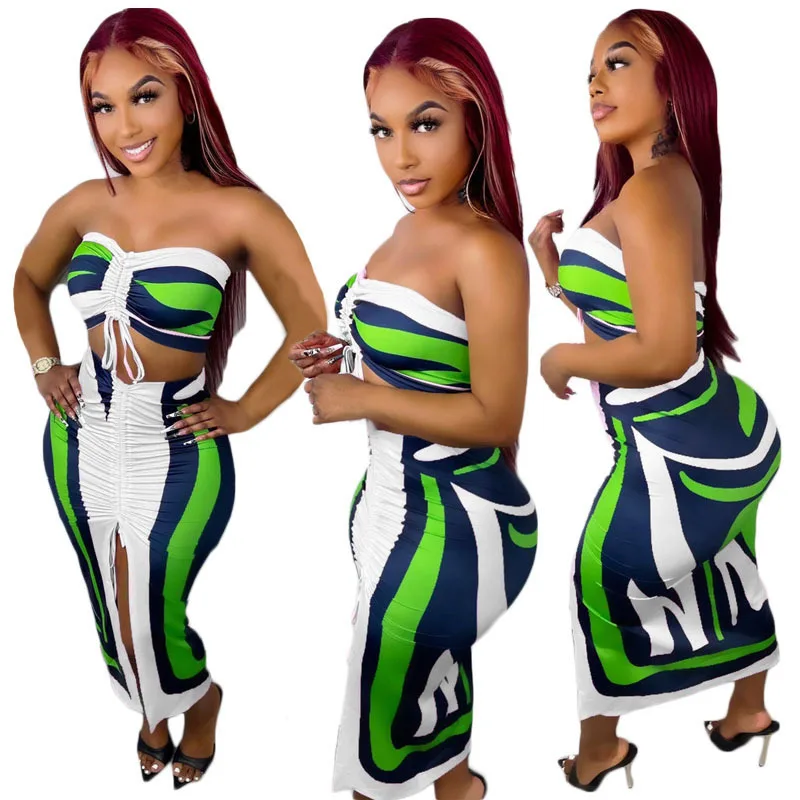 Женское пляжное платье с разрезом плиссированное бикини принтом