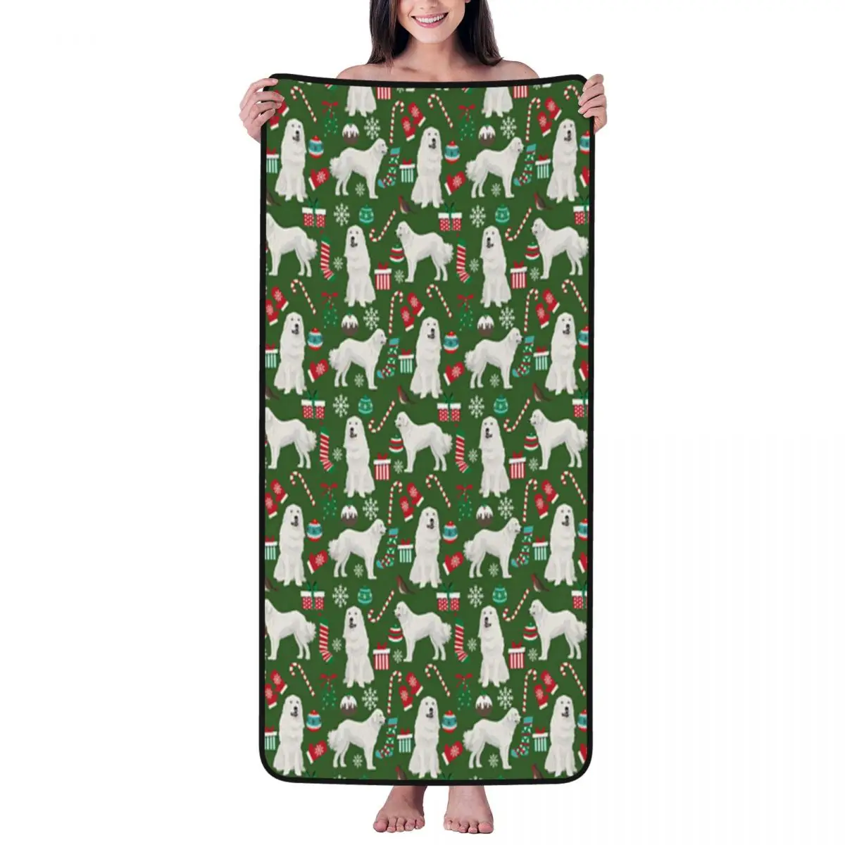 

Lovely Christmas Holiday Beach Towel for Adult Kids Microfiber Bath Towel Blanket for Camping Swim Pool Travel Beach Gym