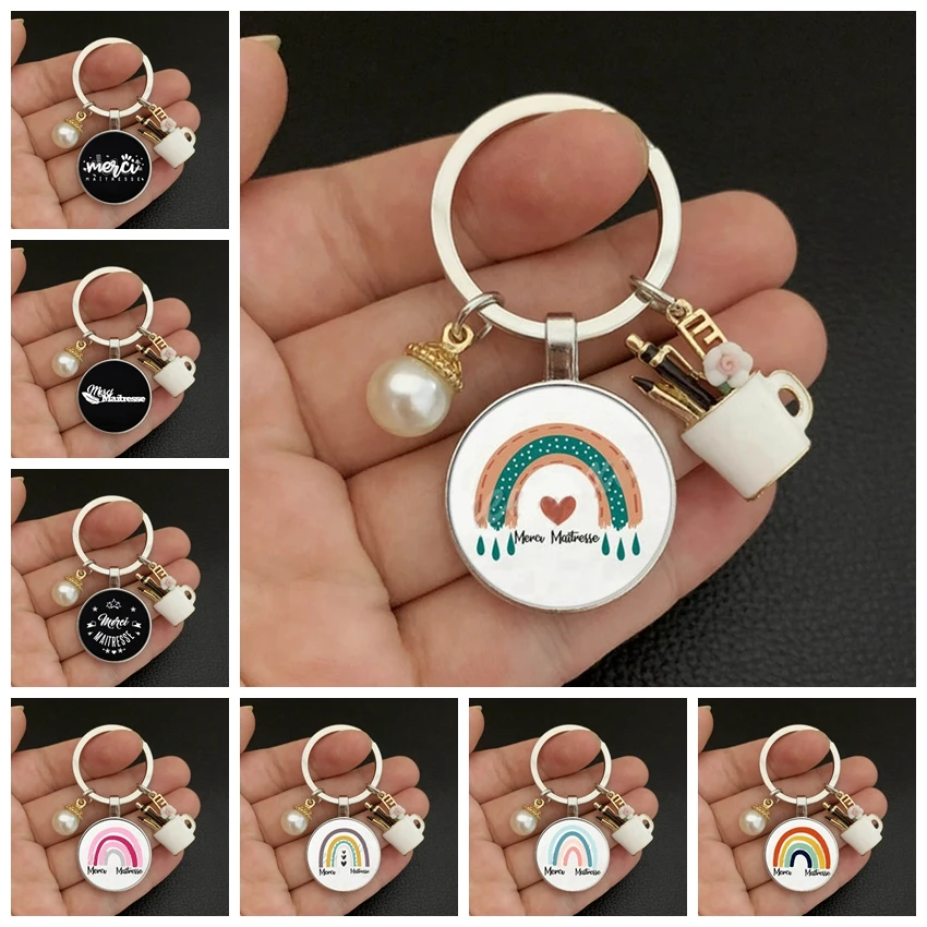 Модные ювелирные украшения стеклянный брелок с надписью Thank You учитель